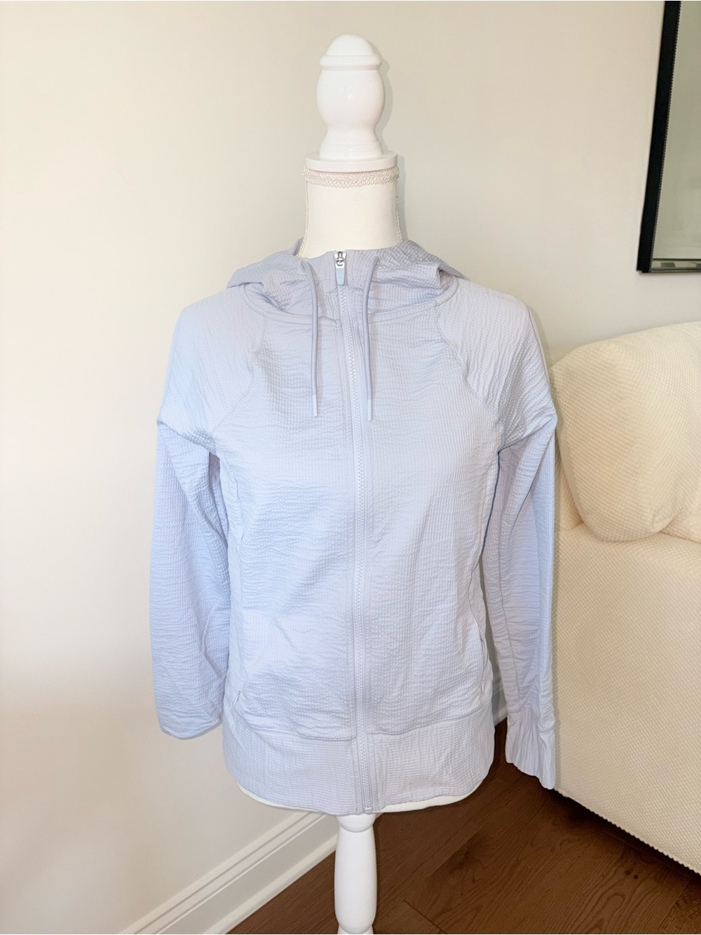 Kirkland Signature Light Blue Waffle Knit Hoodie